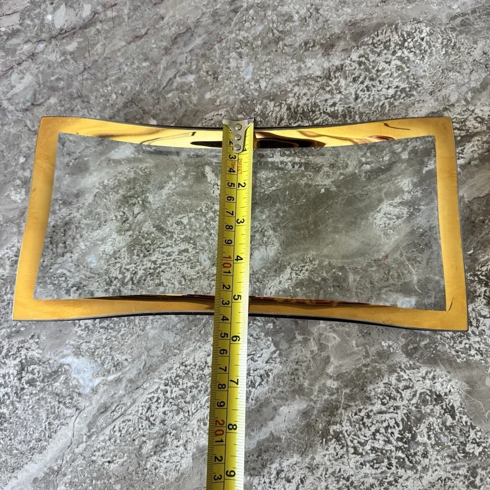 Gorgeous Signed Annie Glass 24kt Gold Antique Olive Tray Approx 11.5